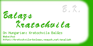 balazs kratochvila business card
