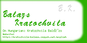 balazs kratochvila business card